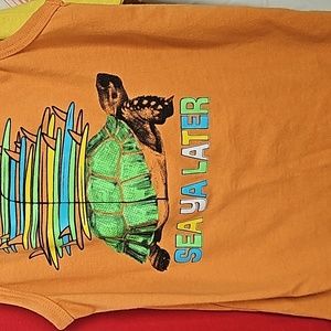 Wonder nation turtle tank top size sm (6/7) cotton/poly